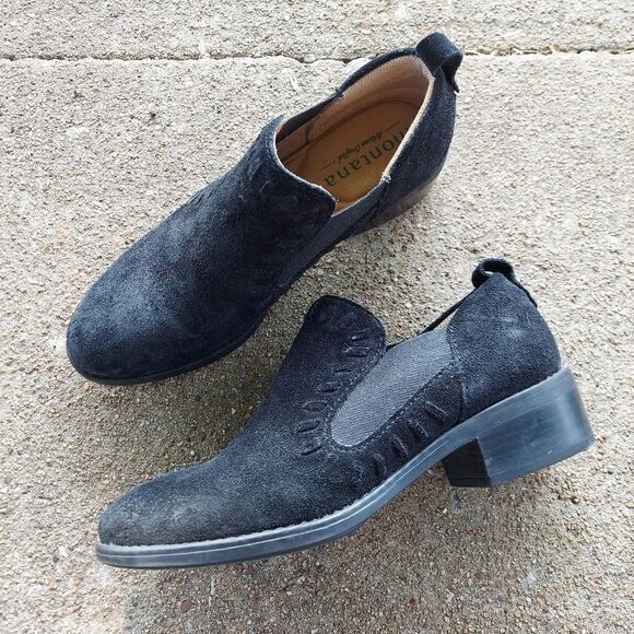 Montana artisan crafted black suede booties black size 6.5 - Picture 1 of 10